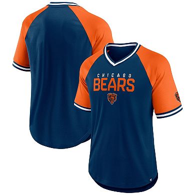 Men's Fanatics Navy/Orange Chicago Bears Hashmark Raglan��T-Shirt