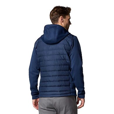 Men's Columbia Navy West Virginia Mountaineers Out-Shield Hybrid Full-Zip Hoodie Jacket