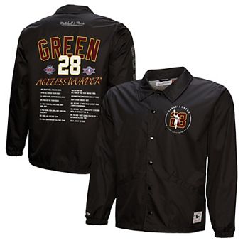 Men's Mitchell & Ness Darrell Green Black Washington Commanders Coaches Button-Up Jacket
