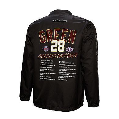 Men's Mitchell & Ness Darrell Green Black Washington Commanders Coaches Button-Up Jacket