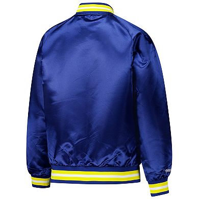 Youth Mitchell & Ness Royal Denver Nuggets Hardwood Classics Satin Raglan Full-Snap Jacket