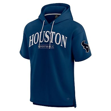 Unisex Fanatics Navy Houston Texans Elements Ready Short Sleeve Pullover Hoodie