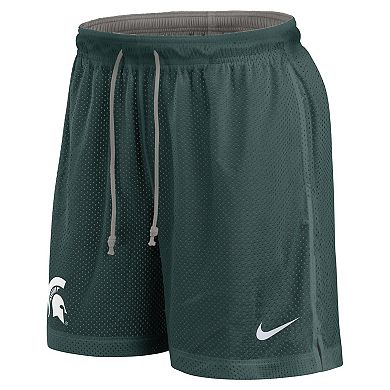 Men's Nike Green/Heather Gray Michigan State Spartans Player Reversible Shorts