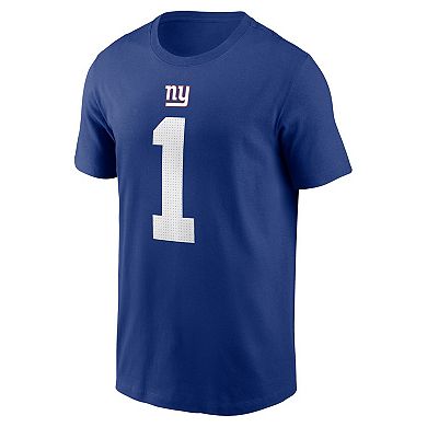 Men's Nike Malik Nabers Royal New York Giants Name & Number T-Shirt
