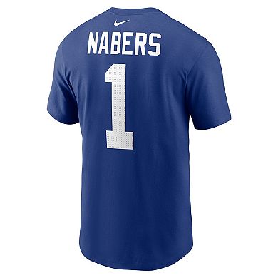 Men's Nike Malik Nabers Royal New York Giants Name & Number T-Shirt