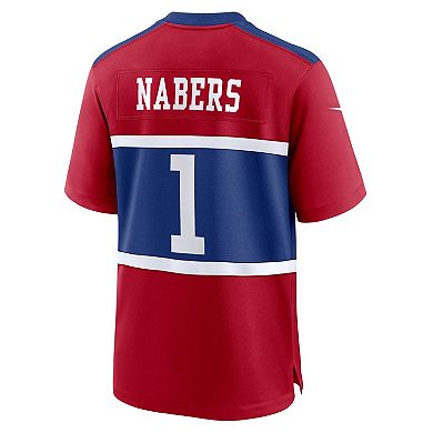 Men's Nike Malik Nabers Century Red New York Giants Alternate Game Jersey