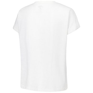 Women's League Collegiate Wear White Nebraska Huskers Slub Rolled Cuff T-Shirt