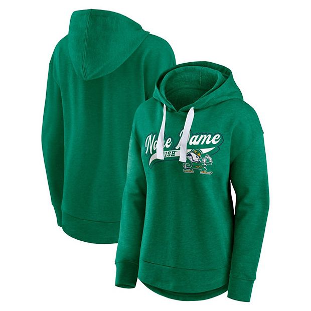 Women s Fanatics Heather Green Notre Dame Fighting Irish Tail Sweep Pullover Hoodie