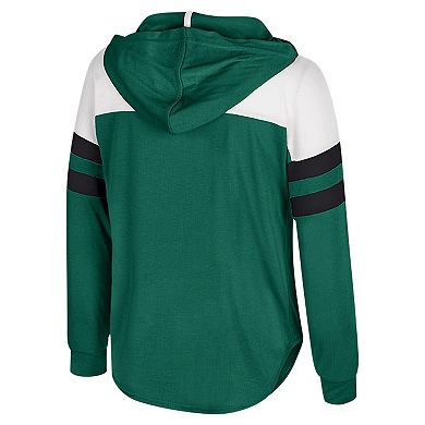 Girls Youth Colosseum Green Michigan State Spartans Reflection Hoodie Long Sleeve T-Shirt