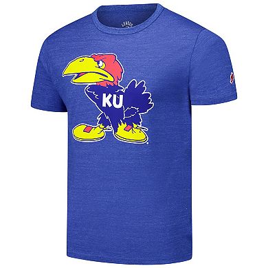 Men's League Collegiate Wear Heather Royal Kansas Jayhawks Victory Falls Tri-Blend T-Shirt