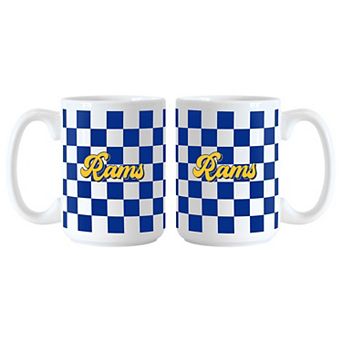 Los Angeles Rams 2-Pack 15oz. Checkered Wordmark Mug Set