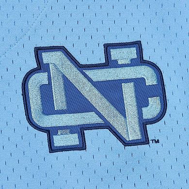 Men's Mitchell & Ness Carolina Blue North Carolina Tar Heels Game Time Vintage Mesh Button Front Top