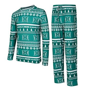 Men's Concepts Sport Green Hawaii Rainbow Warriors Swivel Long Sleeve T-Shirt & Pants Sleep Set