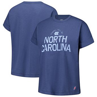 Women's League Collegiate Wear Navy North Carolina Tar Heels Slub Rolled Cuff T-Shirt