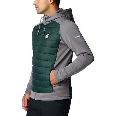 Men's Columbia Green/Gray Michigan State Spartans Out-Shield Hybrid Full-Zip Hoodie Jacket