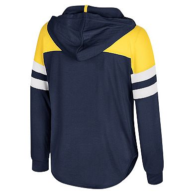 Girls Youth Colosseum Navy Michigan Wolverines Reflection Hoodie Long Sleeve T-Shirt