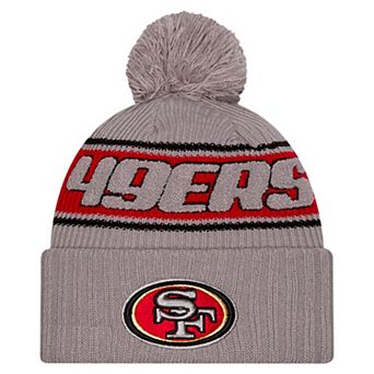 Men's New Era Gray San Francisco 49ers 2024 Sideline Sport Cuffed Knit Hat with Pom