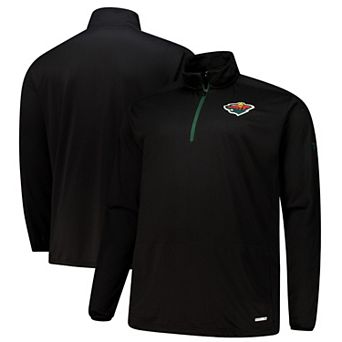 Men's Fanatics Black Minnesota Wild Big & Tall Authentic Pro Quarter-Zip Pullover