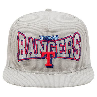 Men's New Era Gray Texas Rangers Corduroy Golfer Snapback Hat