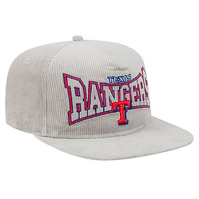 Men's New Era Gray Texas Rangers Corduroy Golfer Snapback Hat