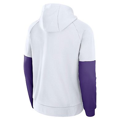 Men's Nike White LSU Tigers Fitness Raglan Performance Pullover Hoodie