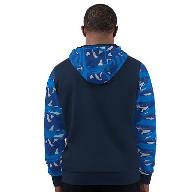 Men's Starter Navy Seattle Seahawks Thursday Night Gridiron Vintage Logo Full-Zip Hoodie