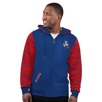 Men's Starter Navy New England Patriots Thursday Night Gridiron Vintage Logo Full-Zip Hoodie