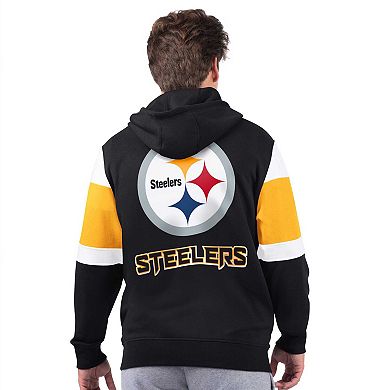 Men's Starter Black Pittsburgh Steelers Extreme Full-Zip Hoodie