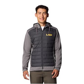 Men's Columbia Charcoal/Gray LSU Tigers Out-Shield Hybrid Full-Zip Hoodie Jacket