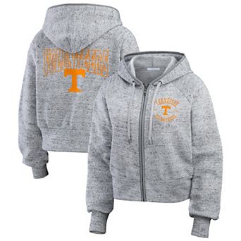 Women's WEAR by Erin Andrews Heather Gray Tennessee Volunteers Wear Speckle Double-Hit Raglan Full-Zip Hoodie