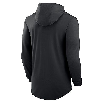 Men's Nike Black Iowa Hawkeyes Lightweight Performance Long Sleeve Hoodie T-Shirt