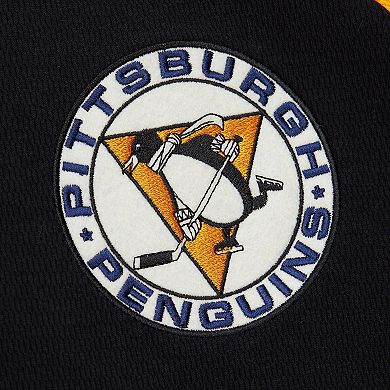 Men's Mitchell & Ness Black Pittsburgh Penguins Thermal Henley Long Sleeve T-Shirt