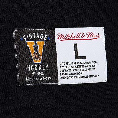 Men's Mitchell & Ness Black Pittsburgh Penguins Thermal Henley Long Sleeve T-Shirt