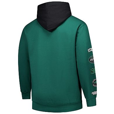 Men's Fanatics Green New York Jets Big & Tall Patched Out Pullover Hoodie