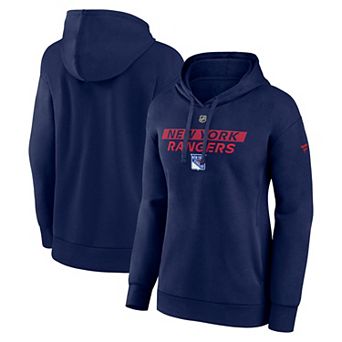 Women's Fanatics Navy New York Rangers Authentic Pro Core Primary Fleece Pullover Hoodie