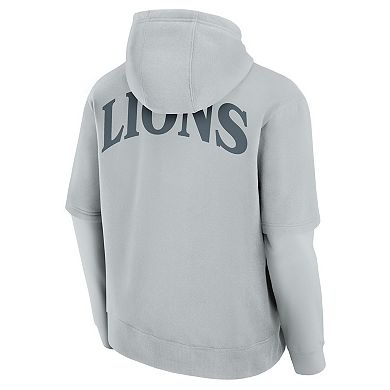 Unisex Fanatics Gray Detroit Lions Sleek Elements Pullover Hoodie