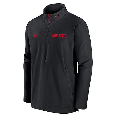 Men's Nike Black Ohio State Buckeyes Sideline Coaches Quarter-Zip Jacket