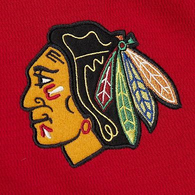 Men's Mitchell & Ness Red Chicago Blackhawks Thermal Henley Long Sleeve T-Shirt