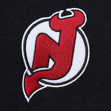 Men's Mitchell & Ness Black/Red New Jersey Devils Legendary Slub Raglan Long Sleeve T-Shirt