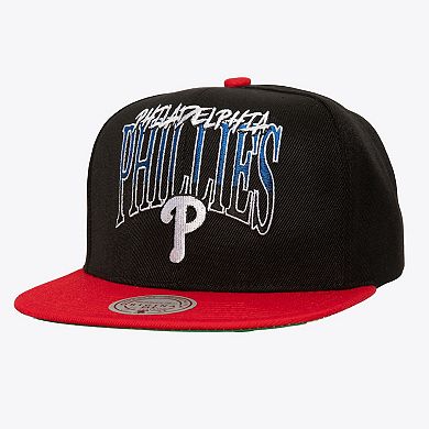 Men's Mitchell & Ness Black Philadelphia Phillies Rise Up Snapback Hat