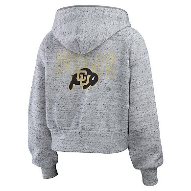 Women's WEAR by Erin Andrews Heather Gray Colorado Buffaloes Wear Speckle Double-Hit Raglan Full-Zip Hoodie