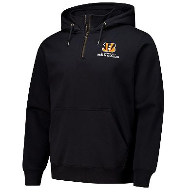 Unisex Dunbrooke Black Cincinnati Bengals Defender Quarter-Zip Hoodie