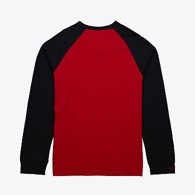 Men's Mitchell & Ness Red/Black Detroit Red Wings Legendary Slub Raglan Long Sleeve T-Shirt