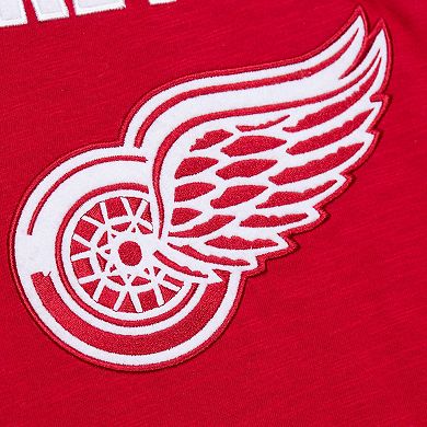Men's Mitchell & Ness Red/Black Detroit Red Wings Legendary Slub Raglan Long Sleeve T-Shirt
