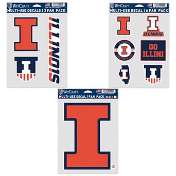 WinCraft Illinois Fighting Illini Three-Pack Fan Decal Set