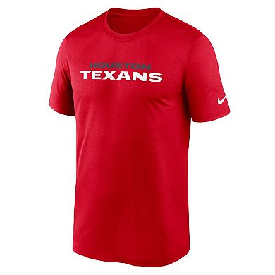 Men's Nike Red Houston Texans Primetime Legend Wordmark Performance T-Shirt