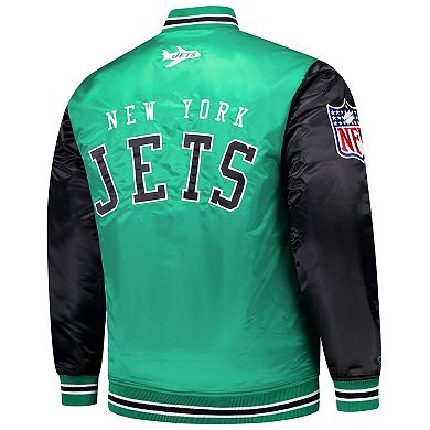 Men's Mitchell & Ness Kelly Green New York Jets Team Satin Jacket