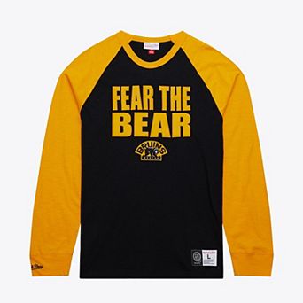 Men's Mitchell & Ness Black/Gold Boston Bruins Legendary Slub Raglan Long Sleeve T-Shirt
