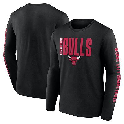 Men s Black Chicago Bulls Vision Long Sleeve T Shirt