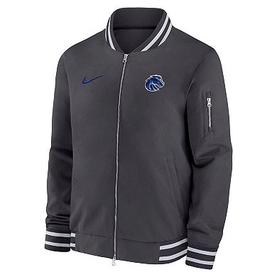 Men's Nike Anthracite Boise State Broncos Full-Zip Bomber Jacket